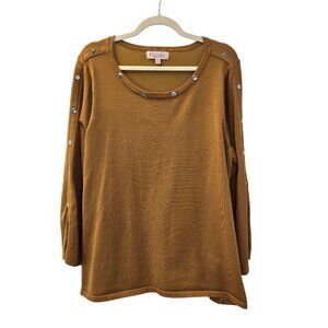 Philosophy Woman Rivet Embellished Crewneck Sweater Size 2XL